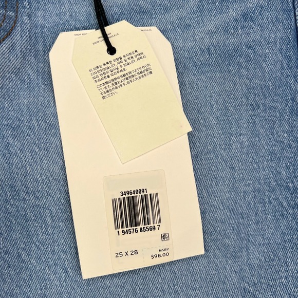 Levis Premium Wedgie Straight Jeans Womens 25 Blue Button Fly Distressed New Nwt - Picture 6 of 16